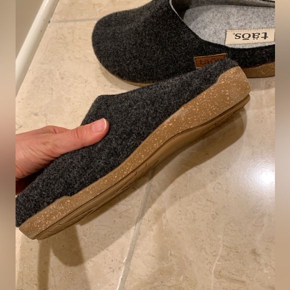 TAOS WOOLERY Women's MULE dark Gray CLOGS Cork Wool EU 41 US 10-10.5 Slip On - Picture 2 of 5